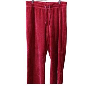 Croft & Barrow Red Velour Lounge Pants PM